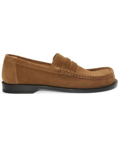 Loewe Suede Campo Loafers - Brown