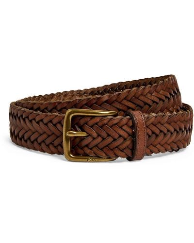 Polo Ralph Lauren Leather Braided Belt - Brown
