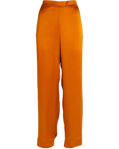 Asceno Silk London Pyjama Bottoms - Orange