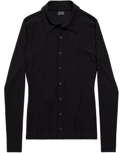 Balenciaga Light Rib Stretch Shirt - Black