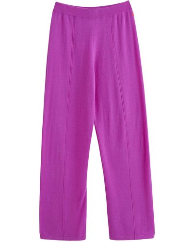 Chinti & Parker Wool-cashmere Wide-leg Sweatpants - Purple
