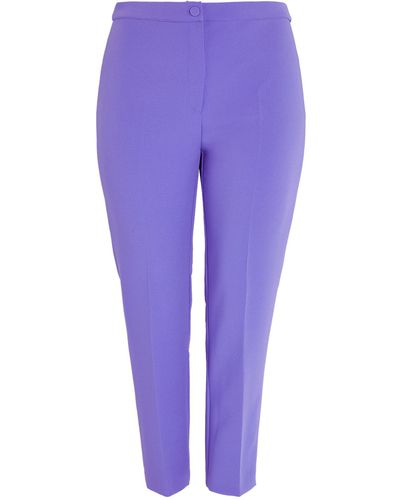 Marina Rinaldi Cropped Tailored Trousers - Purple