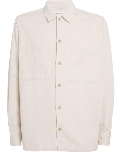 Samsøe & Samsøe Cotton-linen Denim Overshirt - White