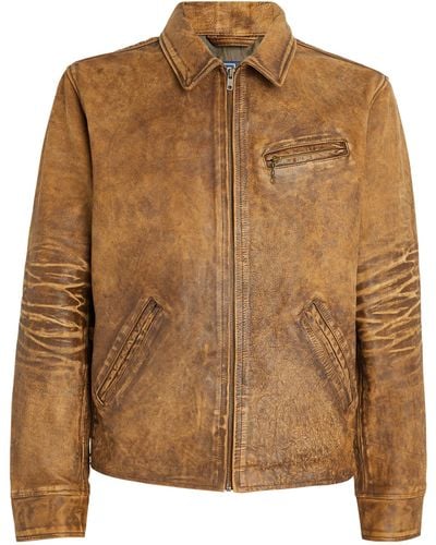 Polo Ralph Lauren Distressed Leather Jacket - Brown