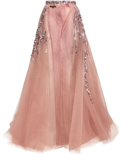 Zuhair Murad Embellished Miami Palm Tree Overskirt - Pink