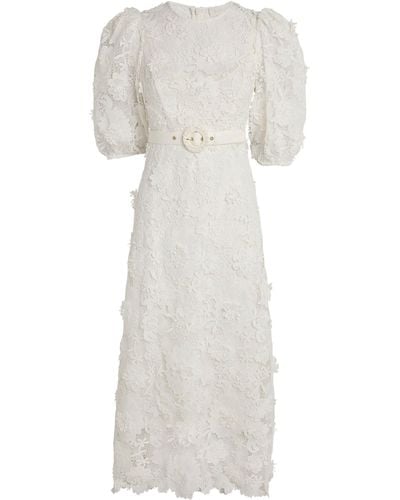 Zimmermann Lace Floral Halliday Dress - White