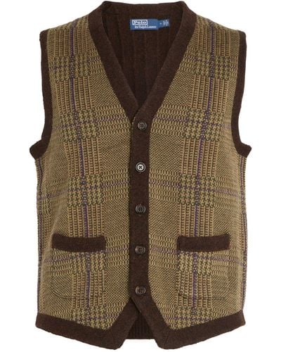 Polo Ralph Lauren Wool Tweed Jumper Vest - Brown