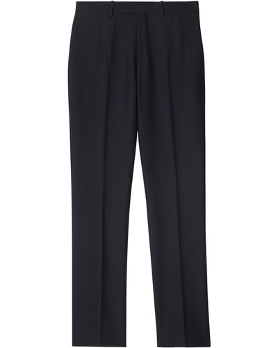 Burberry Wool Tailored Trousers - Blue