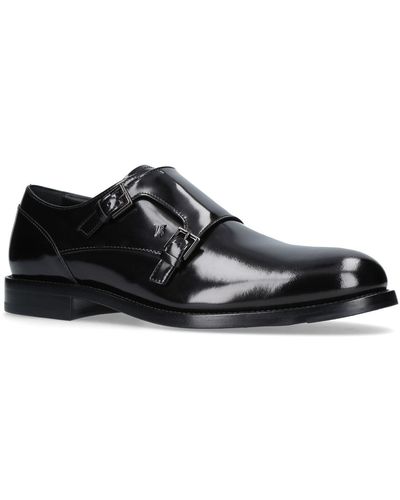 Tod's Patent Double Monk Shoes - Black