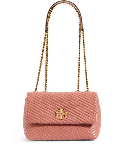 Tory Burch Small Leather Kira Moto Shoulder Bag - Red