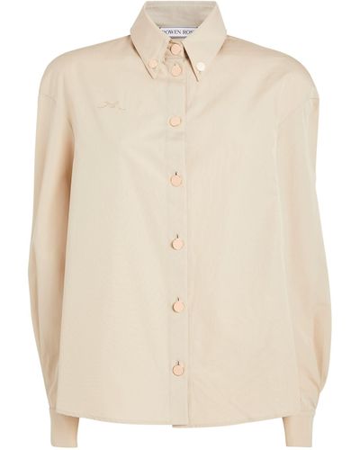 ROWEN ROSE Cotton Oversized Shirt - Natural