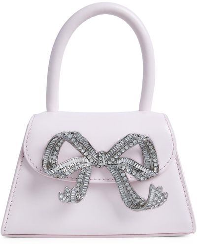 Self-Portrait Micro Leather The Bow Bag - White