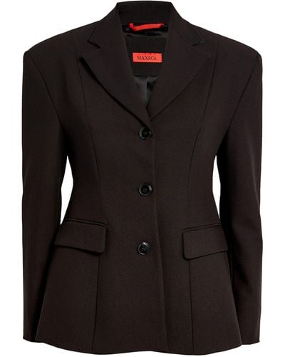 MAX&Co. Fitted Single-breasted Blazer - Black