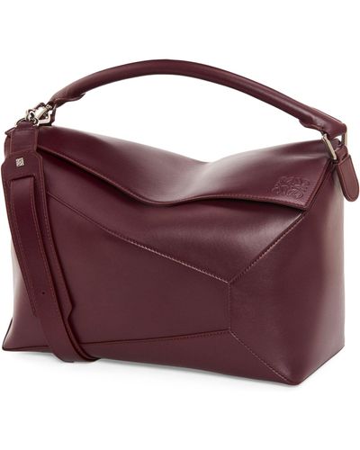 Loewe Leather Puzzle Top-handle Bag - Purple