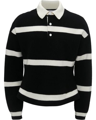 JW Anderson Striped Polo Sweater - Black