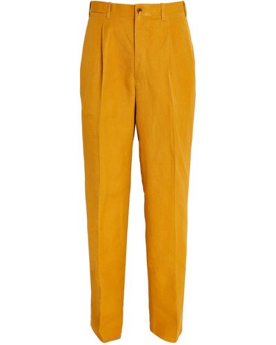 Giuliva Heritage Linen-silk Tailored Trousers - Yellow