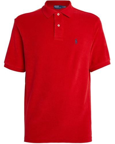 Polo Ralph Lauren Terry Towelling Polo Shirt - Red