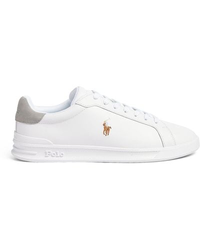 RLX Ralph Lauren Leather Heritage Court Trainers - White