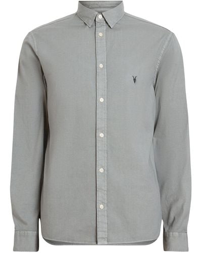 AllSaints Stretch-cotton Hawthorne Shirt - Gray