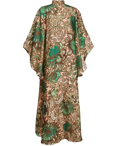 La DoubleJ Silk Magnifico Maxi Dress - Green