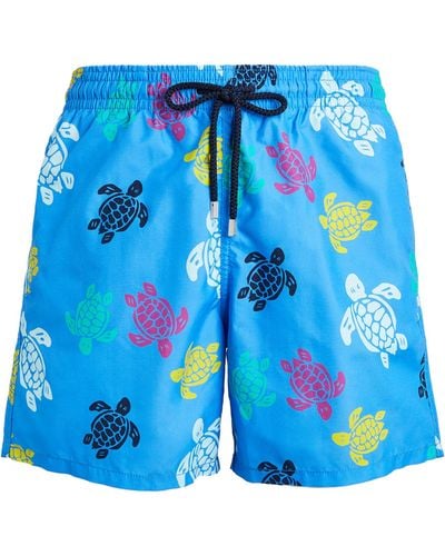Vilebrequin Turtle Print Moorea Swim Shorts - Blue