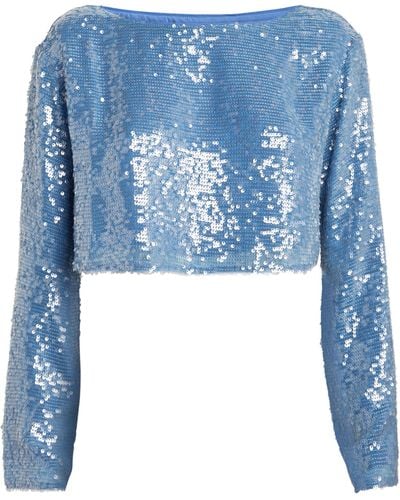 LAPOINTE Sequinned Long-sleeve Top - Blue