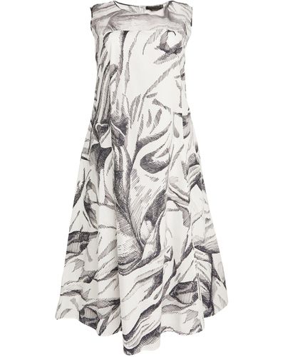 Marina Rinaldi Sketch Print Dress - White