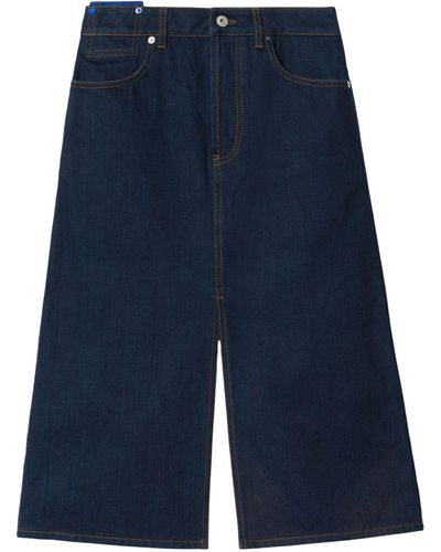 Burberry Japanese Denim Midi Skirt - Blue