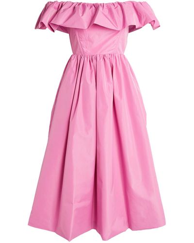 Sea Taffeta Off-the-shoulder Diana Dress - Pink