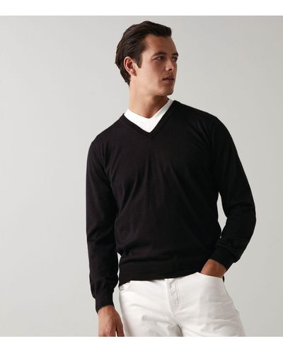 Brunello Cucinelli Cashmere-silk V-neck Sweater - Black