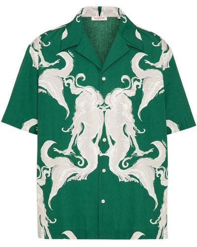 Valentino Cotton Printed Shirt - Green