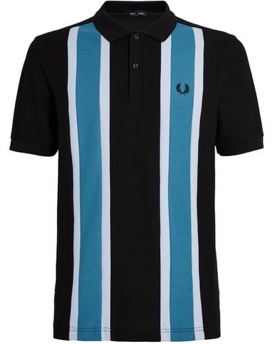 Fred Perry Striped Polo Shirt - Black