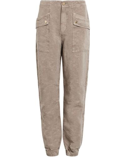 AllSaints Linen-blend Val Trousers - Grey
