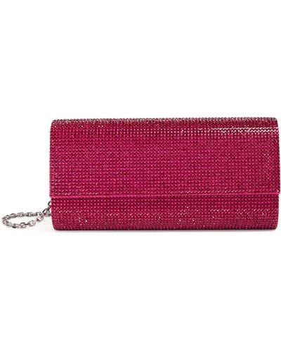 Judith Leiber Satin Crystal-embellished Perry Clutch Bag - Purple