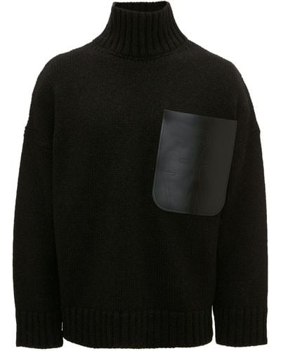 JW Anderson Knitted Pocket-detail Jumper - Black