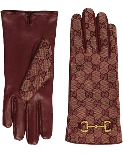 Gucci Original GG Canvas Horsebit Gloves - Brown