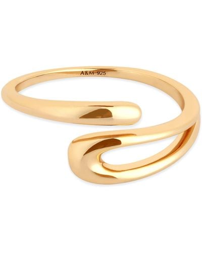 Astrid & Miyu Yellow Gold-plated Molten Ring - Metallic