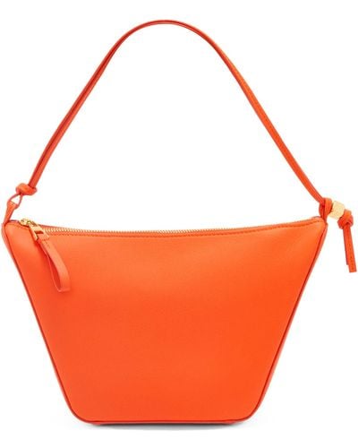 Loewe Mini Leather Hammock Hobo Bag - Orange