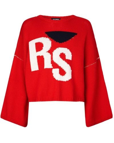 Raf Simons Wool Knitted Sweater - Red