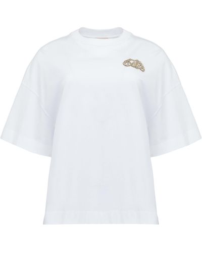 Alexander McQueen Embellished-logo T-shirt - White