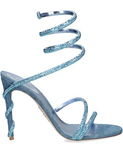Rene Caovilla Embellished Margot Sandals 105 - Blue