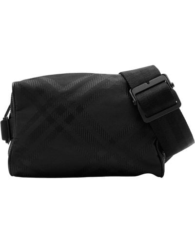 Burberry Tonal-check Belt Bag - Black