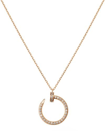 Cartier Rose Gold And Pavé Diamond Juste Un Clou Necklace - Metallic