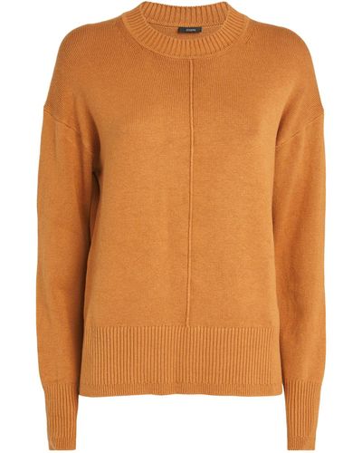 JOSEPH Silk-blend Pintuck Sweater - Orange