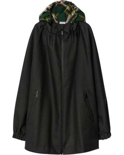 Burberry Check Hood Parka - Black