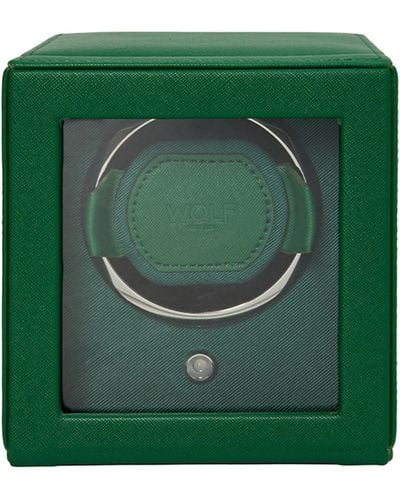 Wolf Cub Watch Winder With Cover - Green