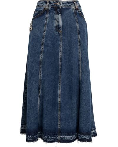 MAX&Co. Rhinestone-embellished Midi Skirt - Blue