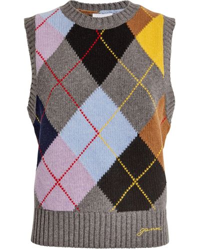 Ganni Harlequin Sweater Vest - Multicolor