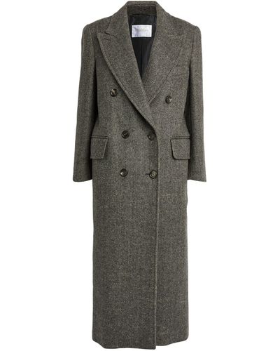 Max Mara Wool Herringbone Coat - Grey