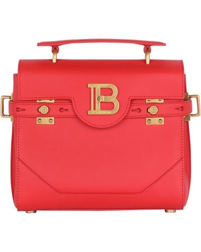 Balmain Leather B-buzz 23 Top-handle Bag - Red